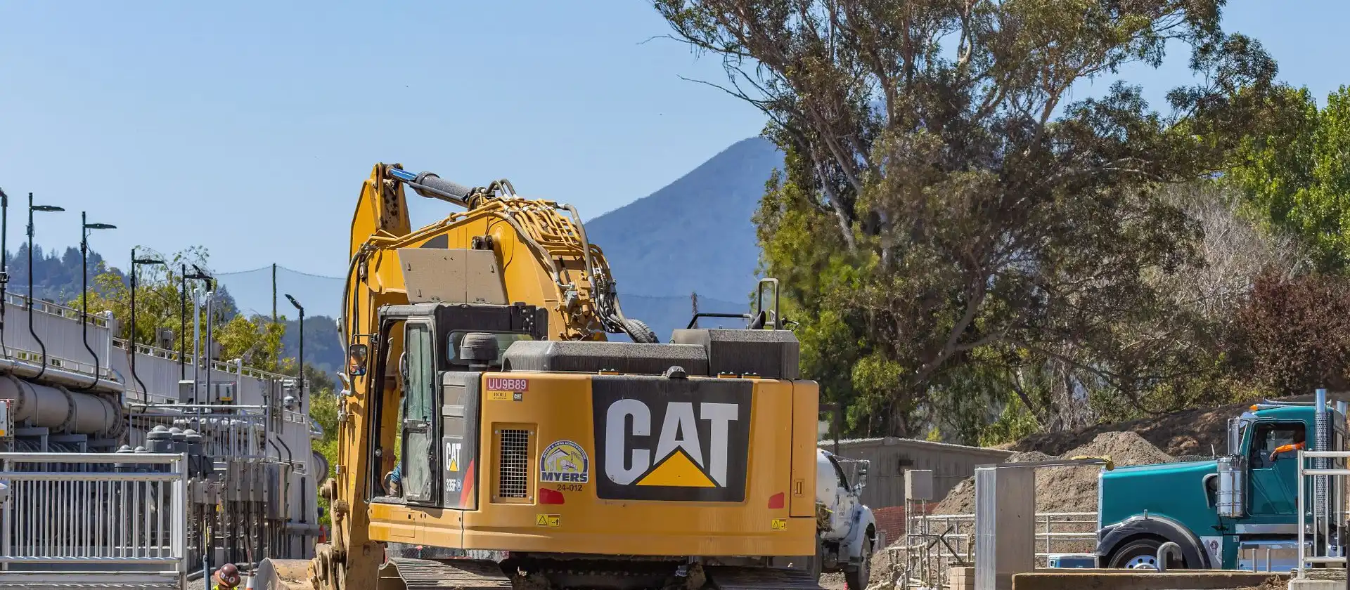 Excavator on a graded northern Nevada site